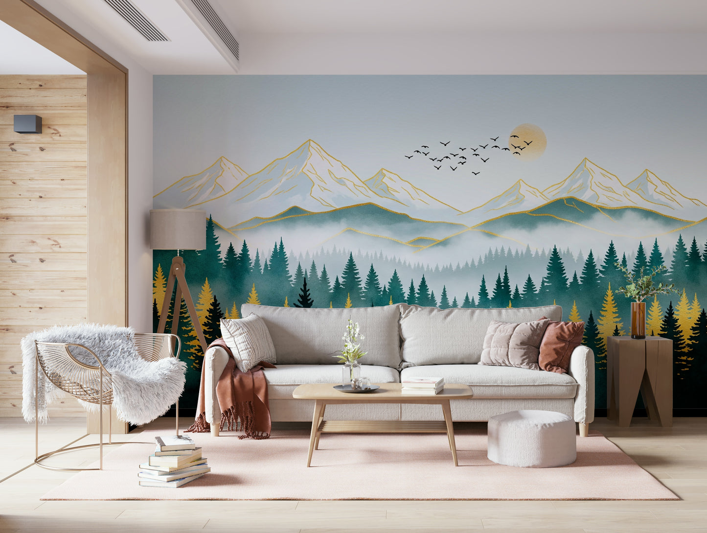 Golden Peaks Wall Mural