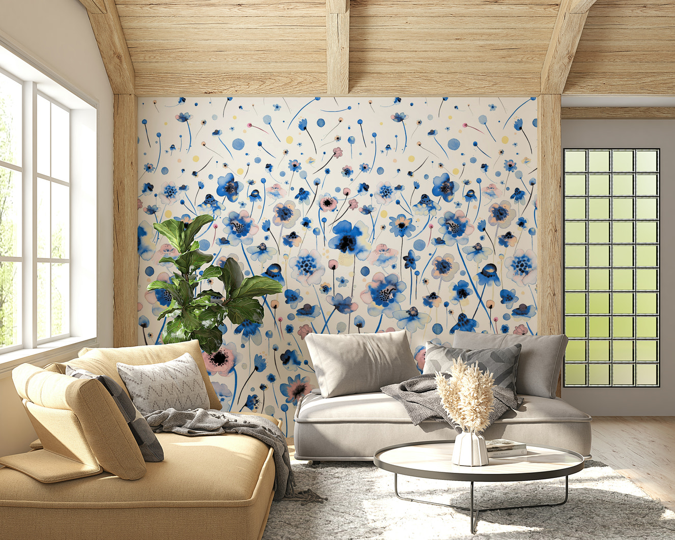 Bluebell Blush Wall Mural