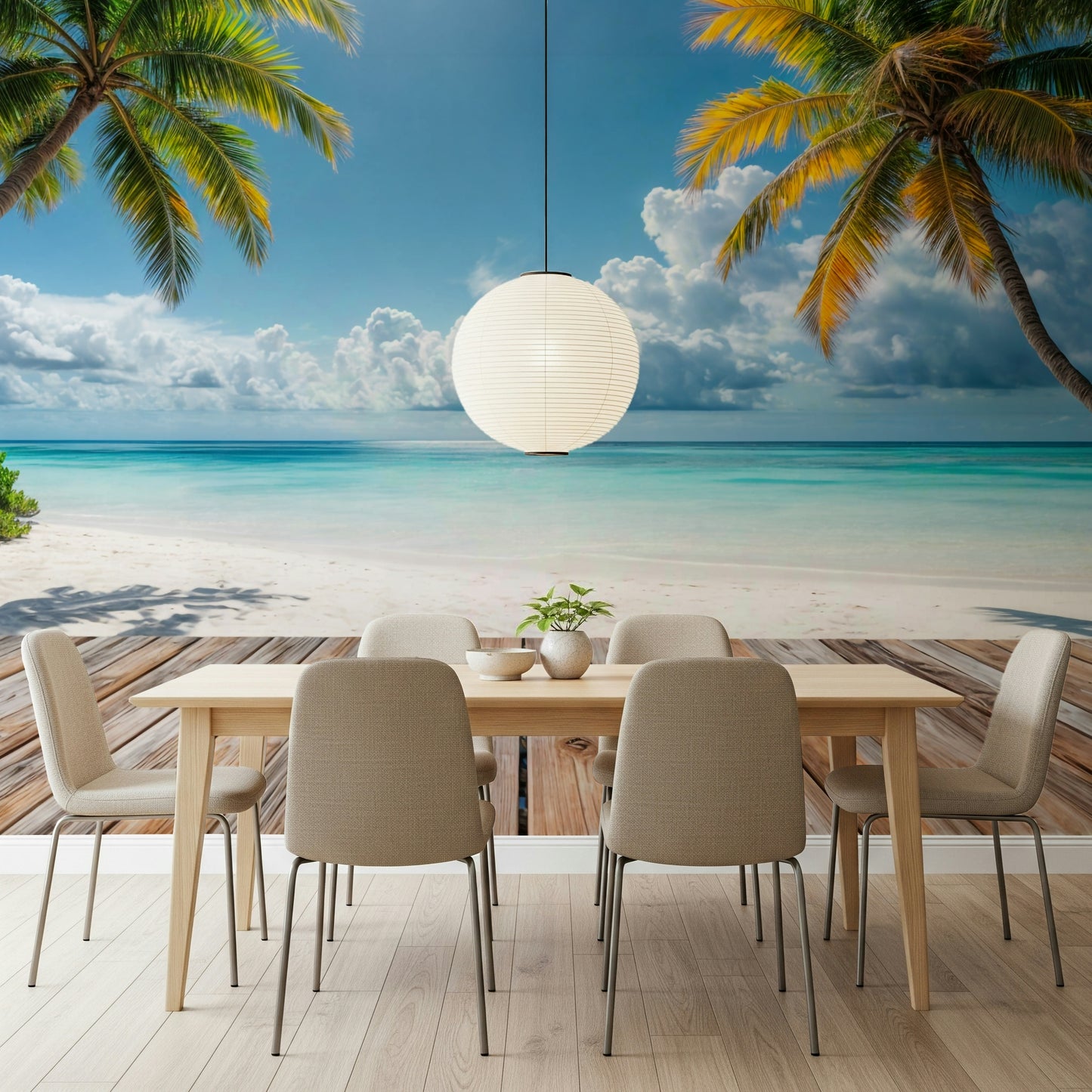 Tropical Beach View Wall Mural