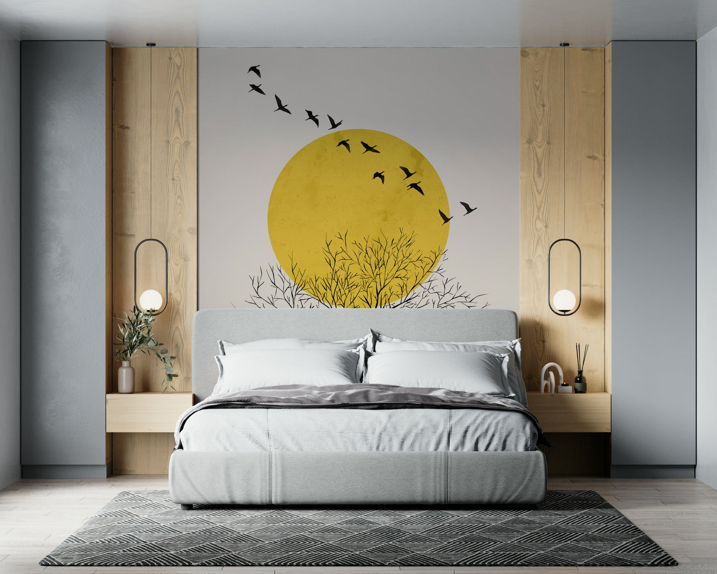 Birds at Sunrise Wall Mural