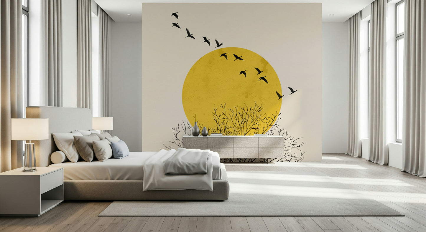 Birds at Sunrise Wall Mural