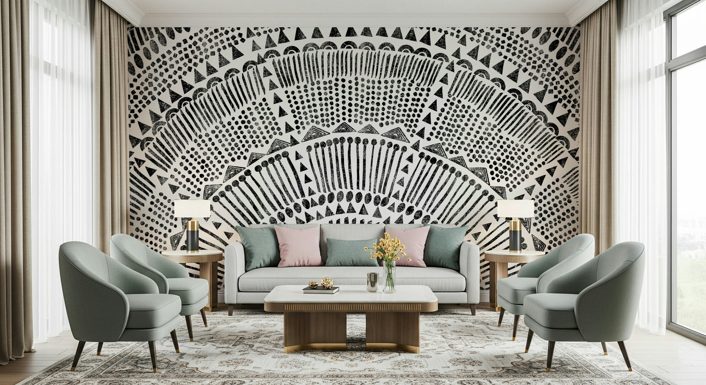 Tribal Half Sun Wall Mural