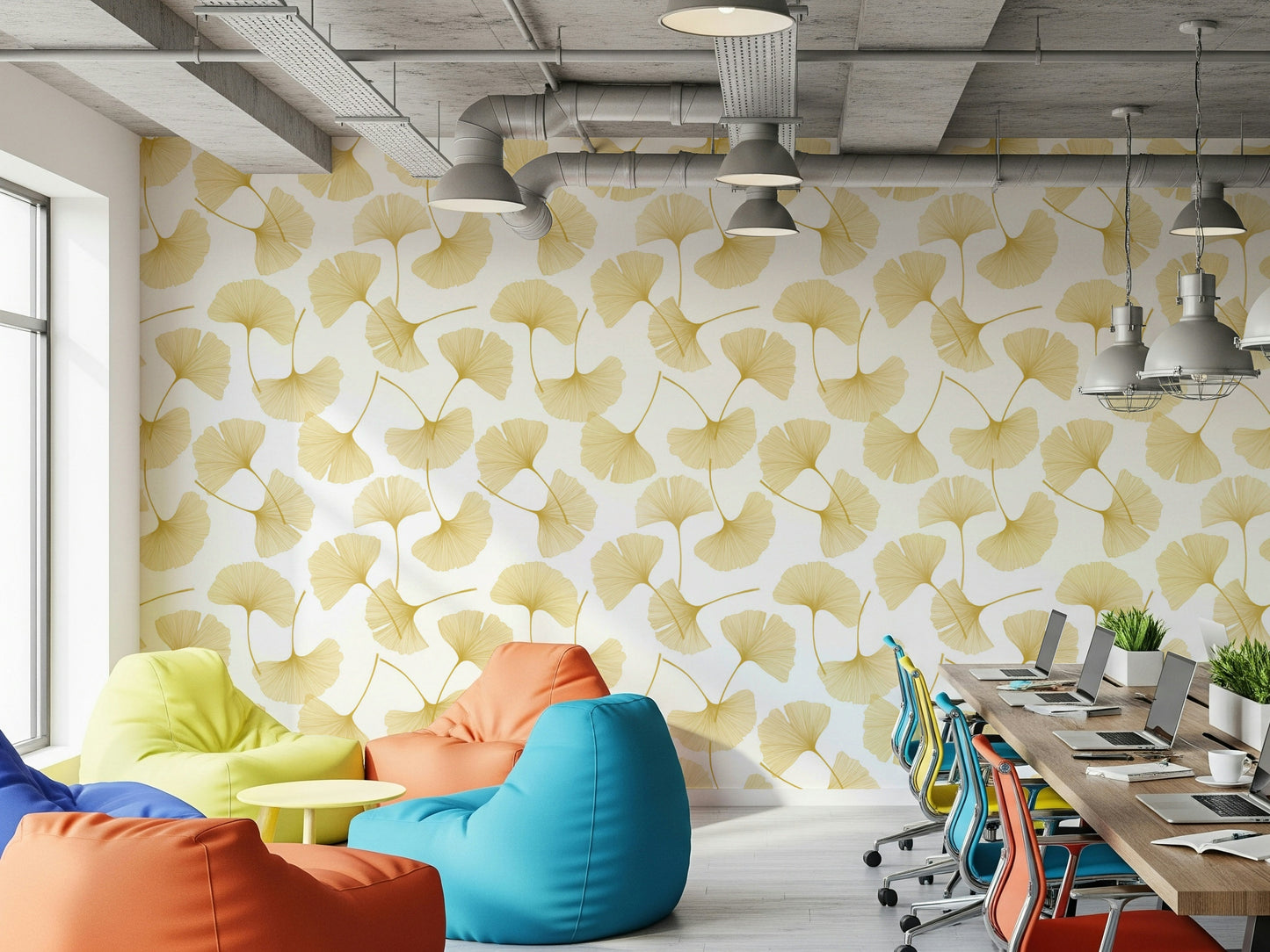 Golden Ginkgo Breeze Wallpaper⁠