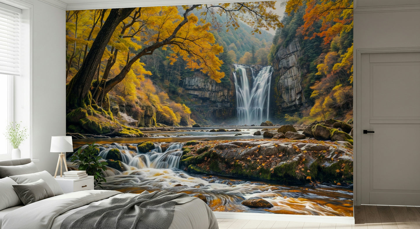 Golden Falls Wall Mural