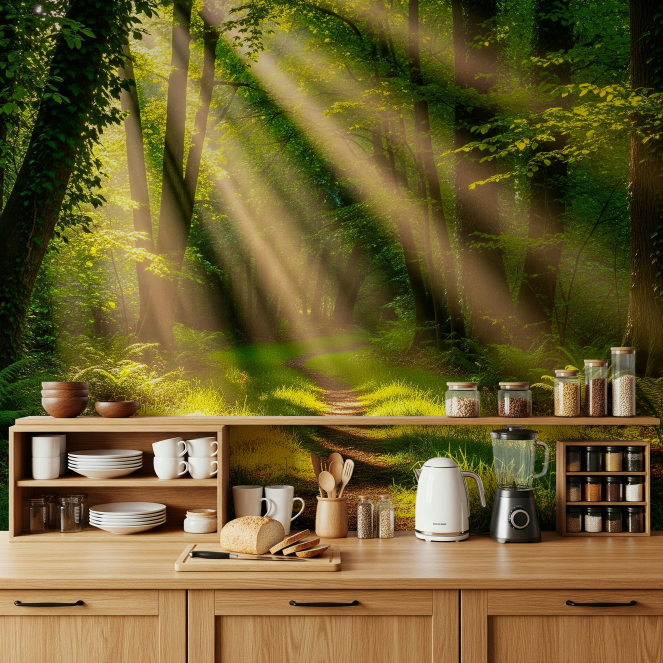 Sunlit Path Wall Mural