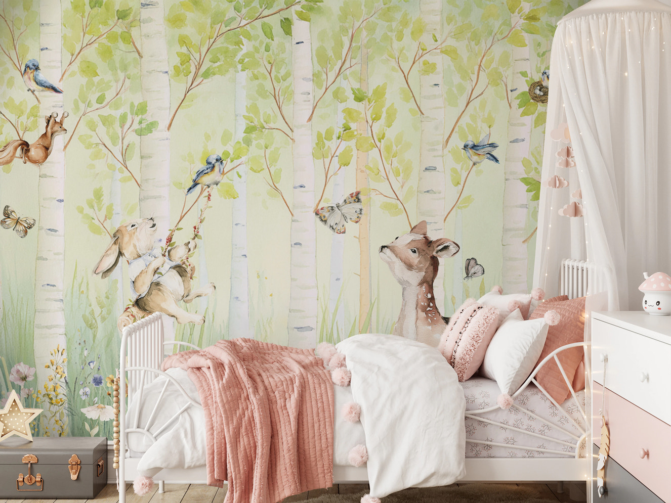Enchanted Forest Nursery Friends Wall Mural
