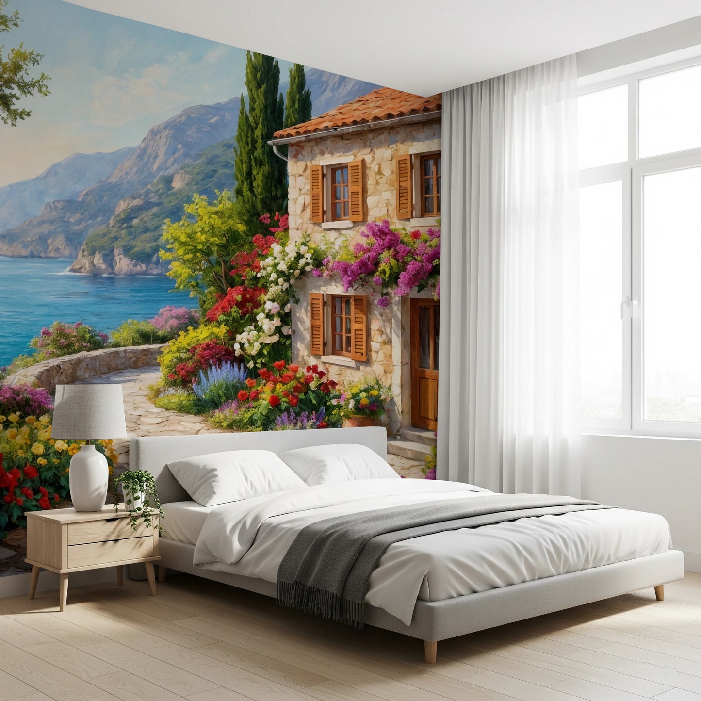 Coastal Cottage Bloom Wall Mural