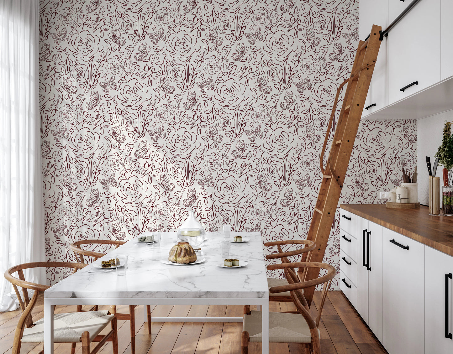 Floral Line Dance Wallpaper⁠