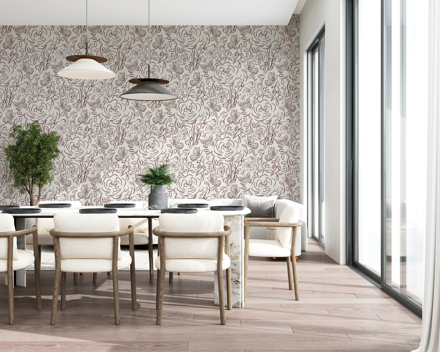 Floral Line Dance Wallpaper⁠