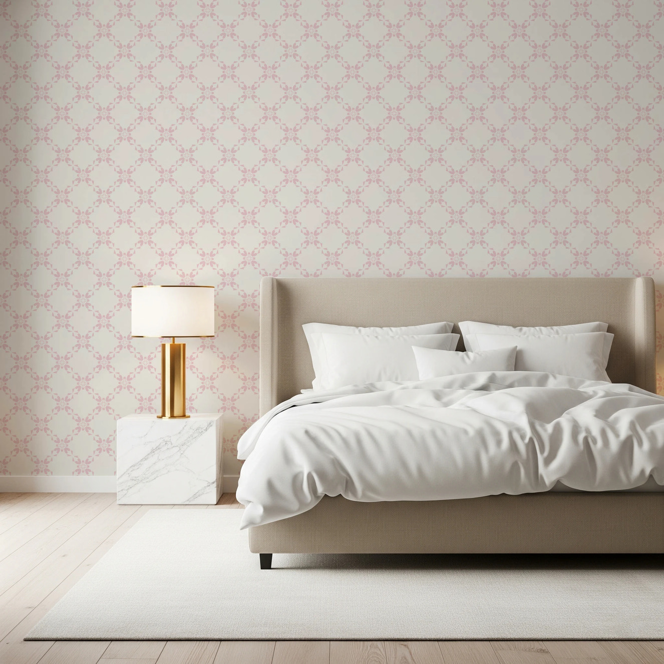 Pink Petal Lattice Wallpaper⁠