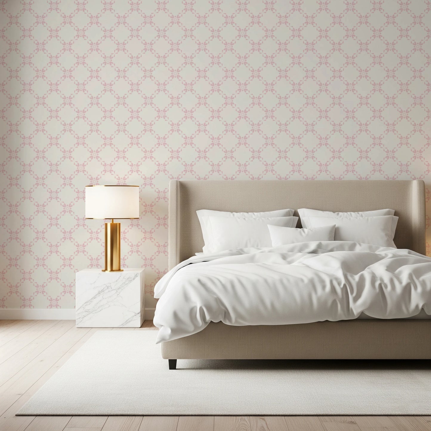 Pink Petal Lattice Wallpaper⁠