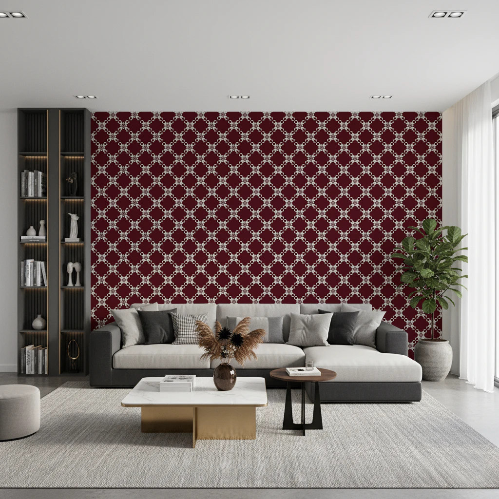 Maroon Lattice Wallpaper⁠