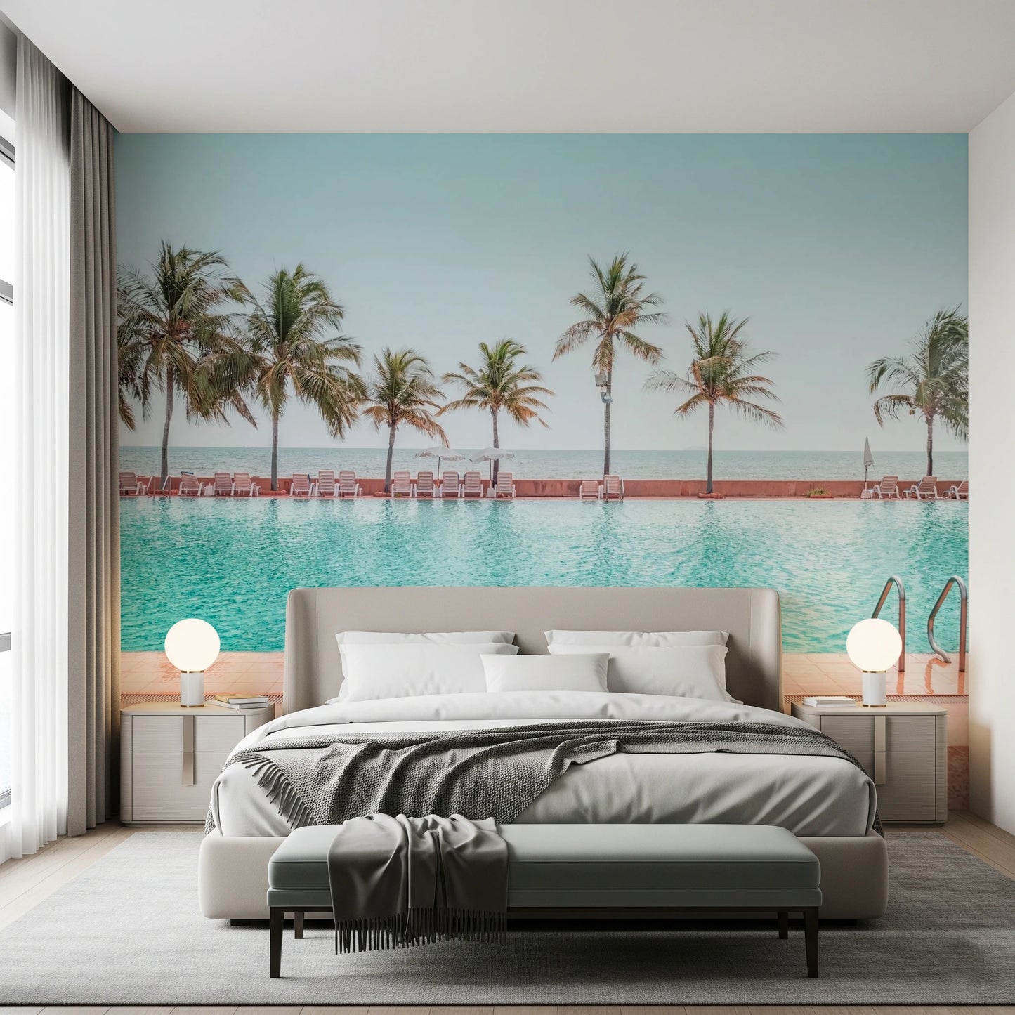 Tropical Poolside Wall Mural