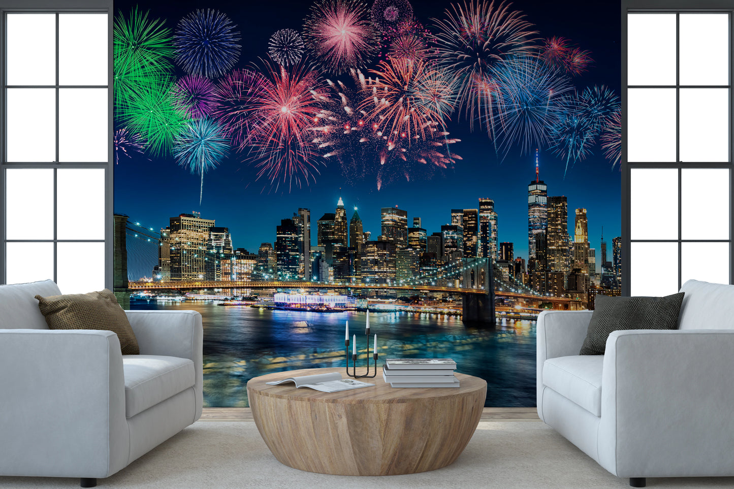 Urban Fireworks Wall Mural