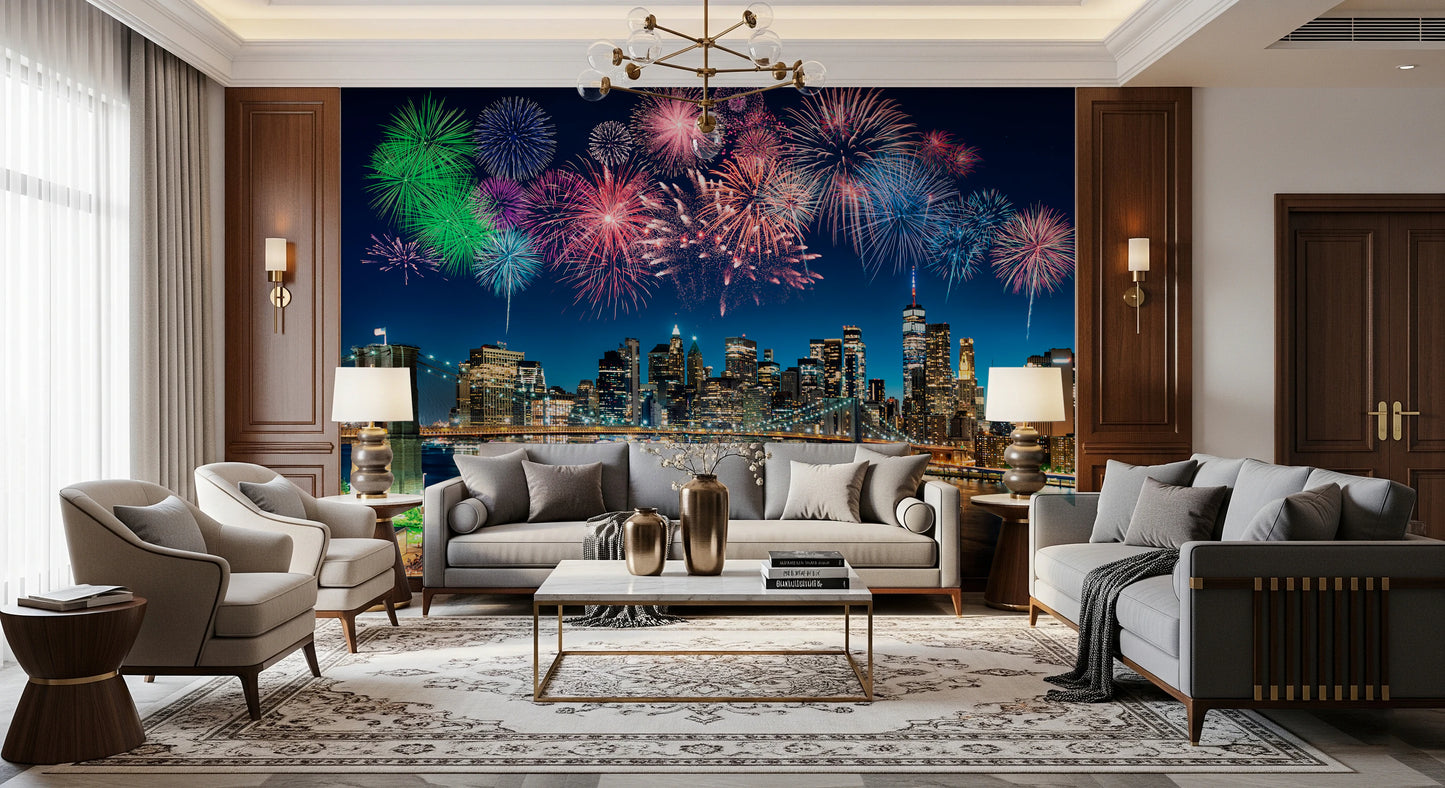 Urban Fireworks Wall Mural