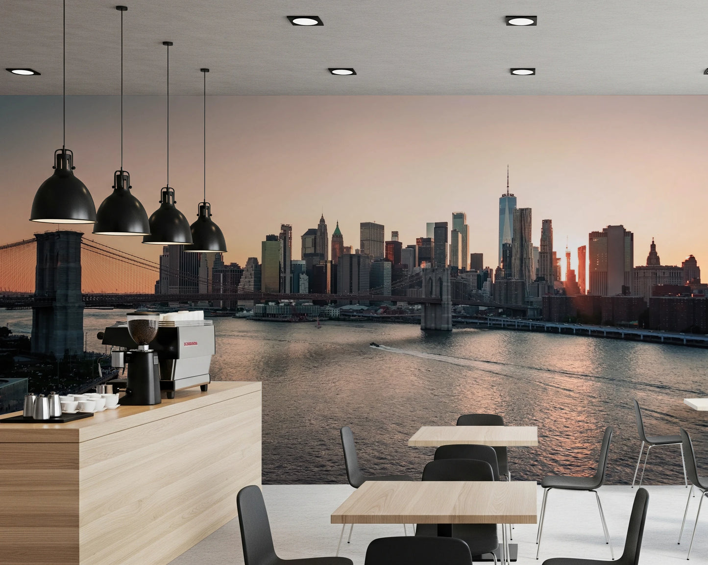 City Lights at Dawn Wall Mural