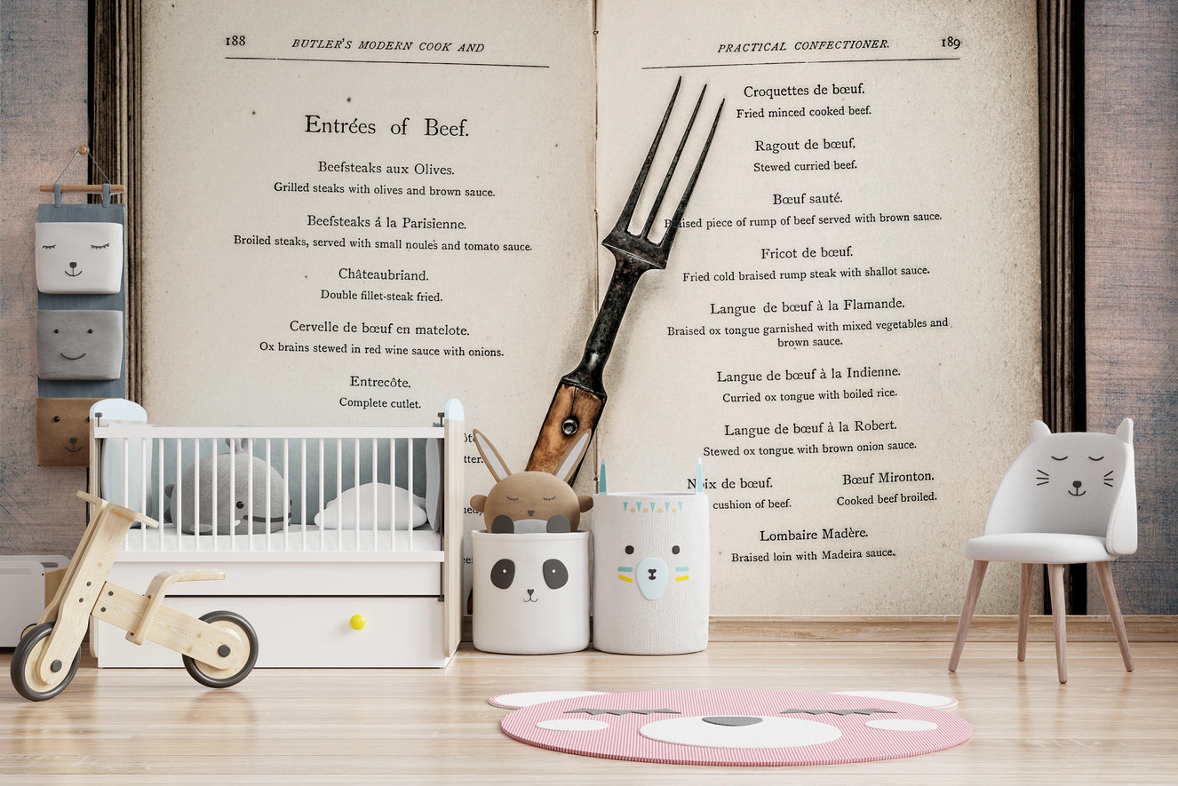 Vintage Cookbook Wall Mural