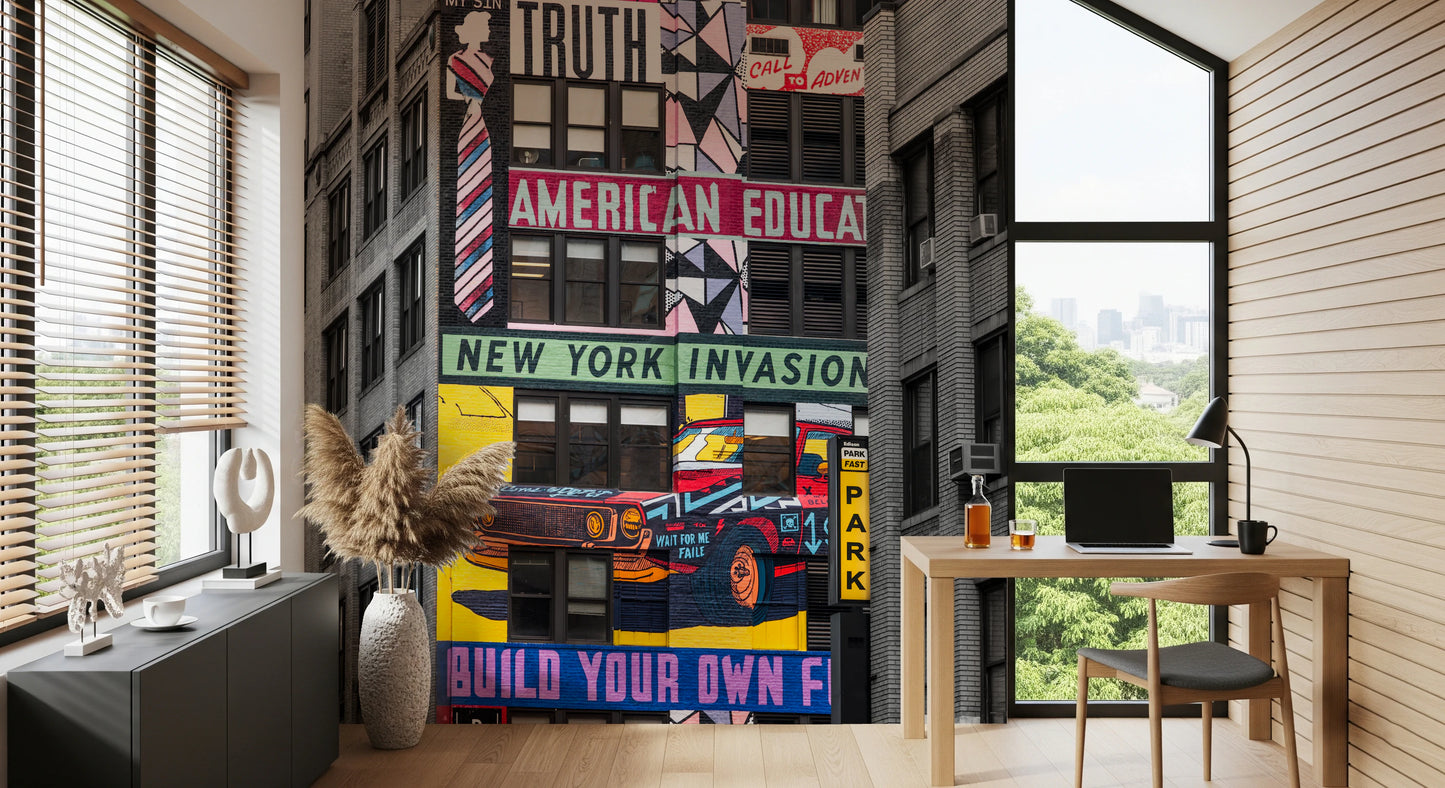 Urban Invasion wall mural modern city vibe room