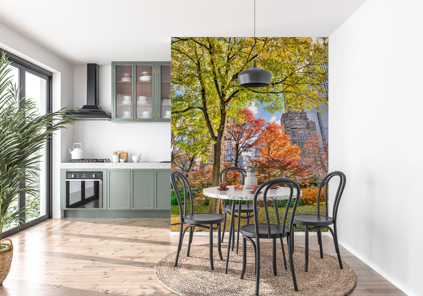 Colours of Central Park Wall Mural for office walls with nature and city blend
