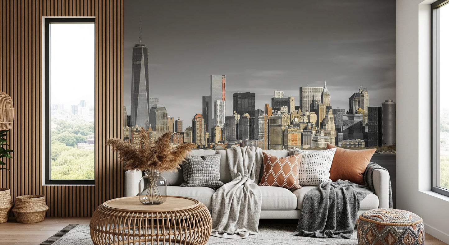New York city buildings wall mural background