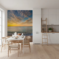 Golden Beach Sunrise Wall Mural ocean and sky