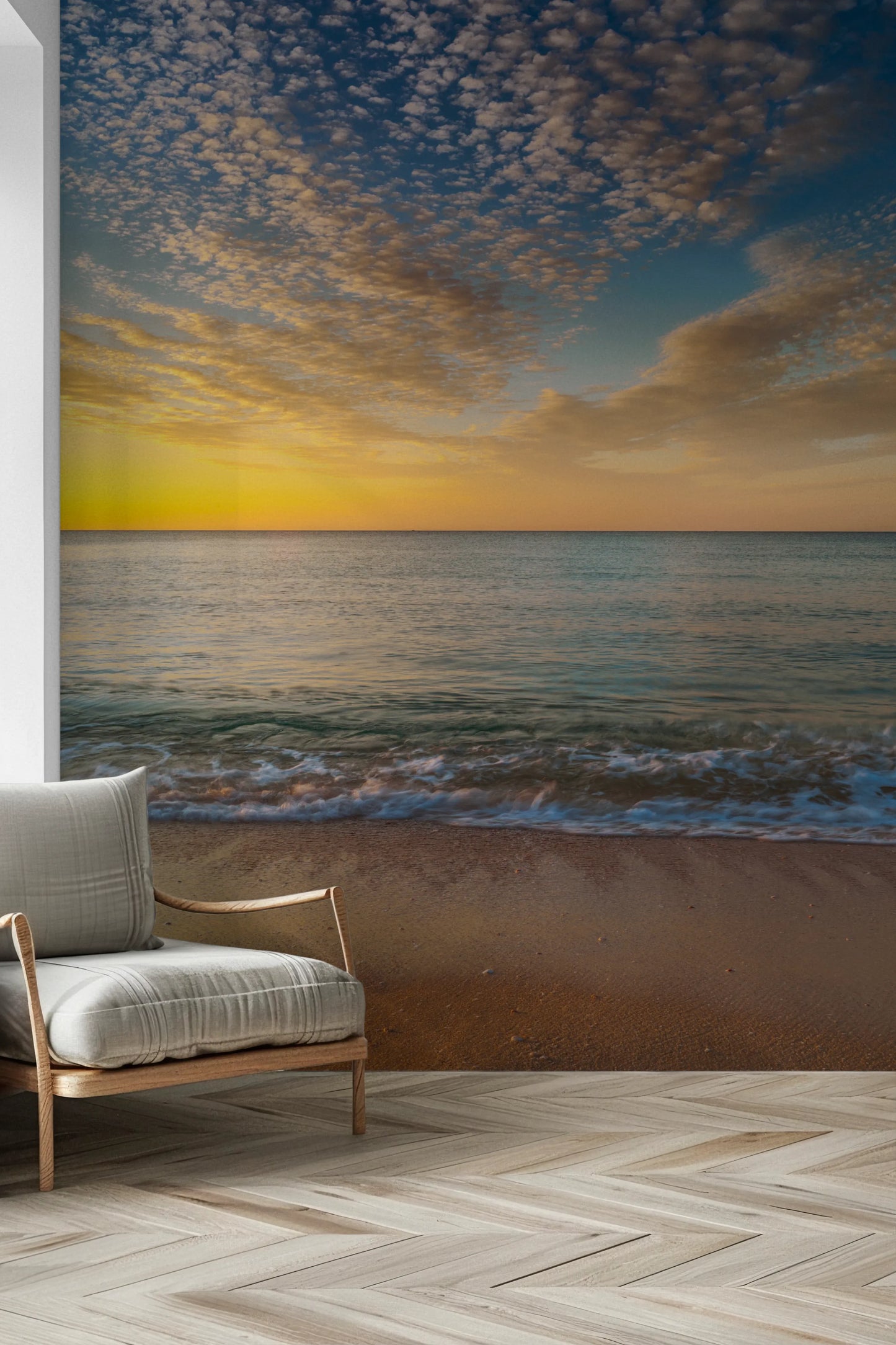 Seaside sunrise beach wall mural decor