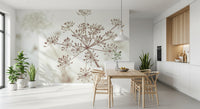 Cow Parsley Sepia Wall Mural neutral wall decor