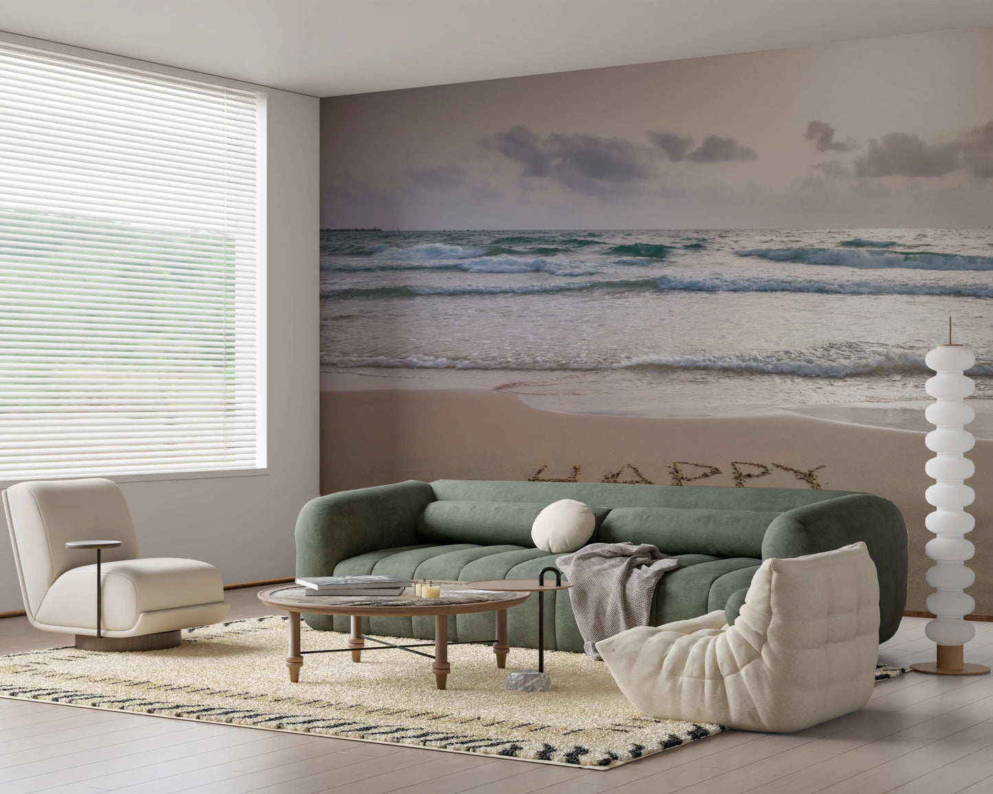 Ocean and beach wallpaper for living room walls