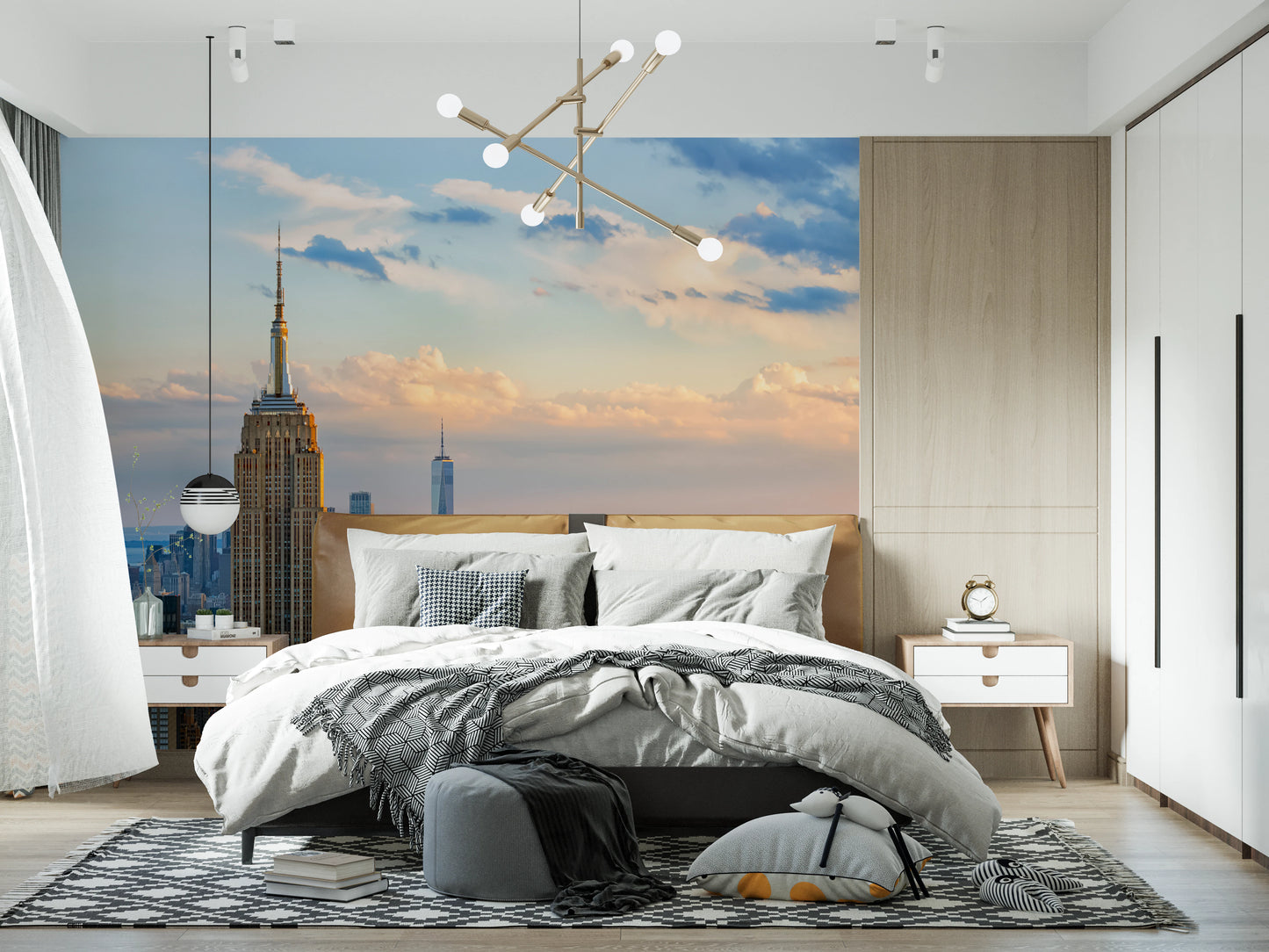 Metropolis Sunset Hues Wall Mural