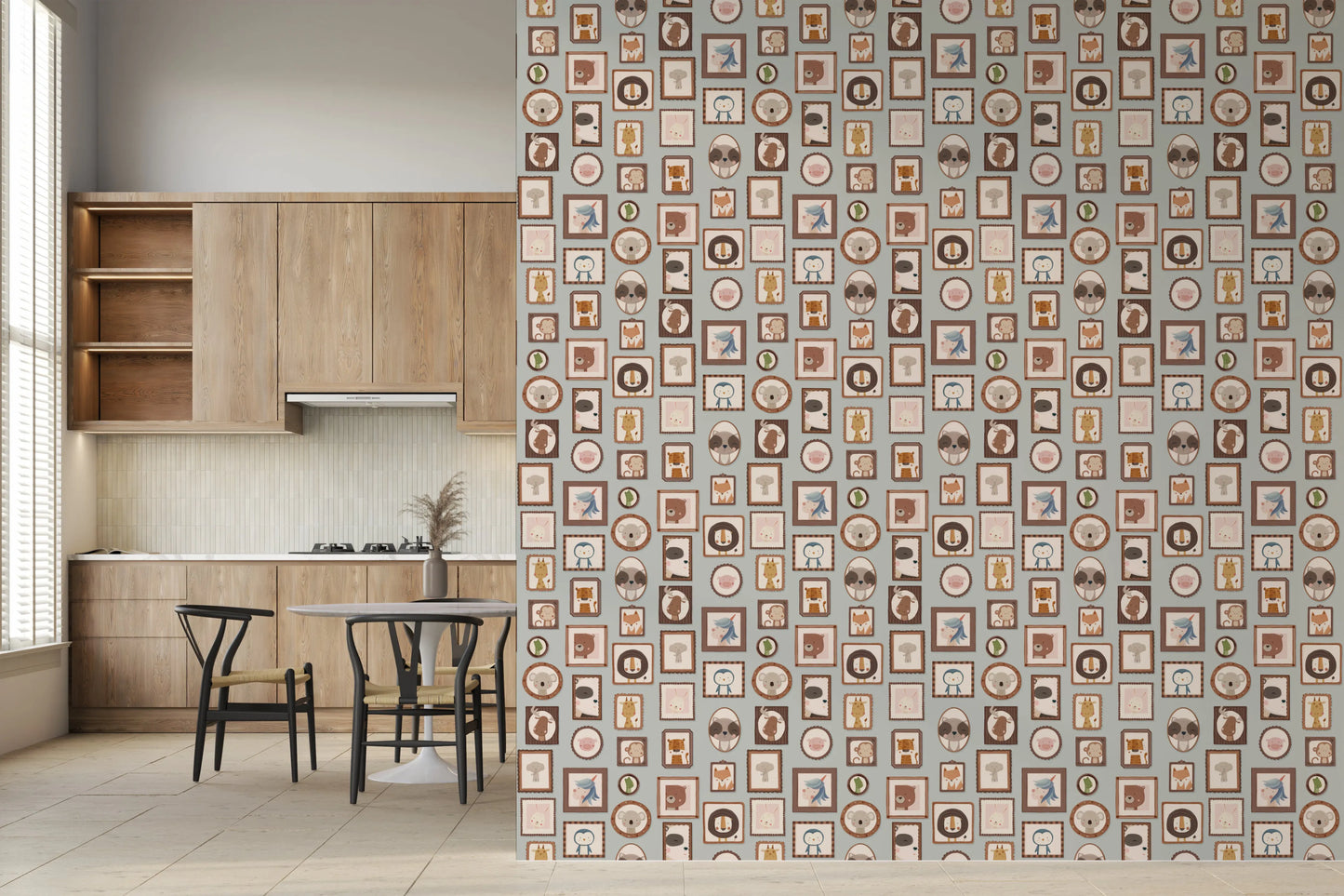 Whimsical Animal Portraits Wallpaper⁠