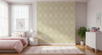 Textured look botanical wall mural for a traditional guest room decor.