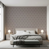 Neutral brown floral wall mural for a warm hallway atmosphere