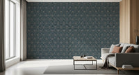 Vintage DARK BLUE DAMASK Wallpaper for modern apartment living areas