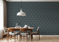 Vintage DARK BLUE DAMASK Wallpaper for creating a traditional feature wall