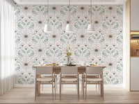 Elegant Bloom Symmetry boho Wallpaper for creating a serene feature wall