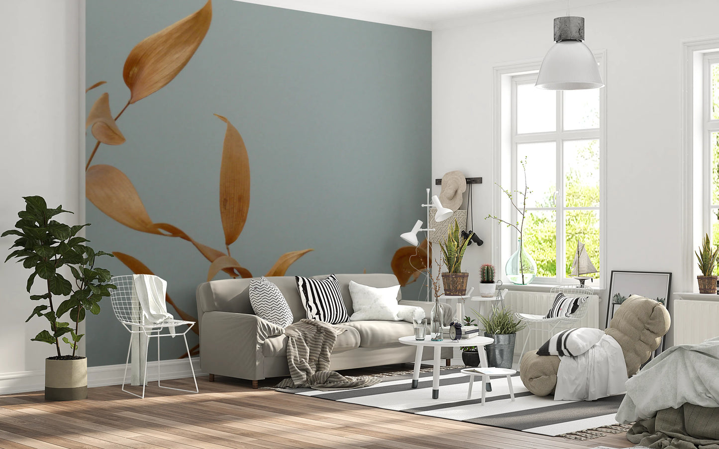Amber Whispers Wall Mural for minimalist living spaces.