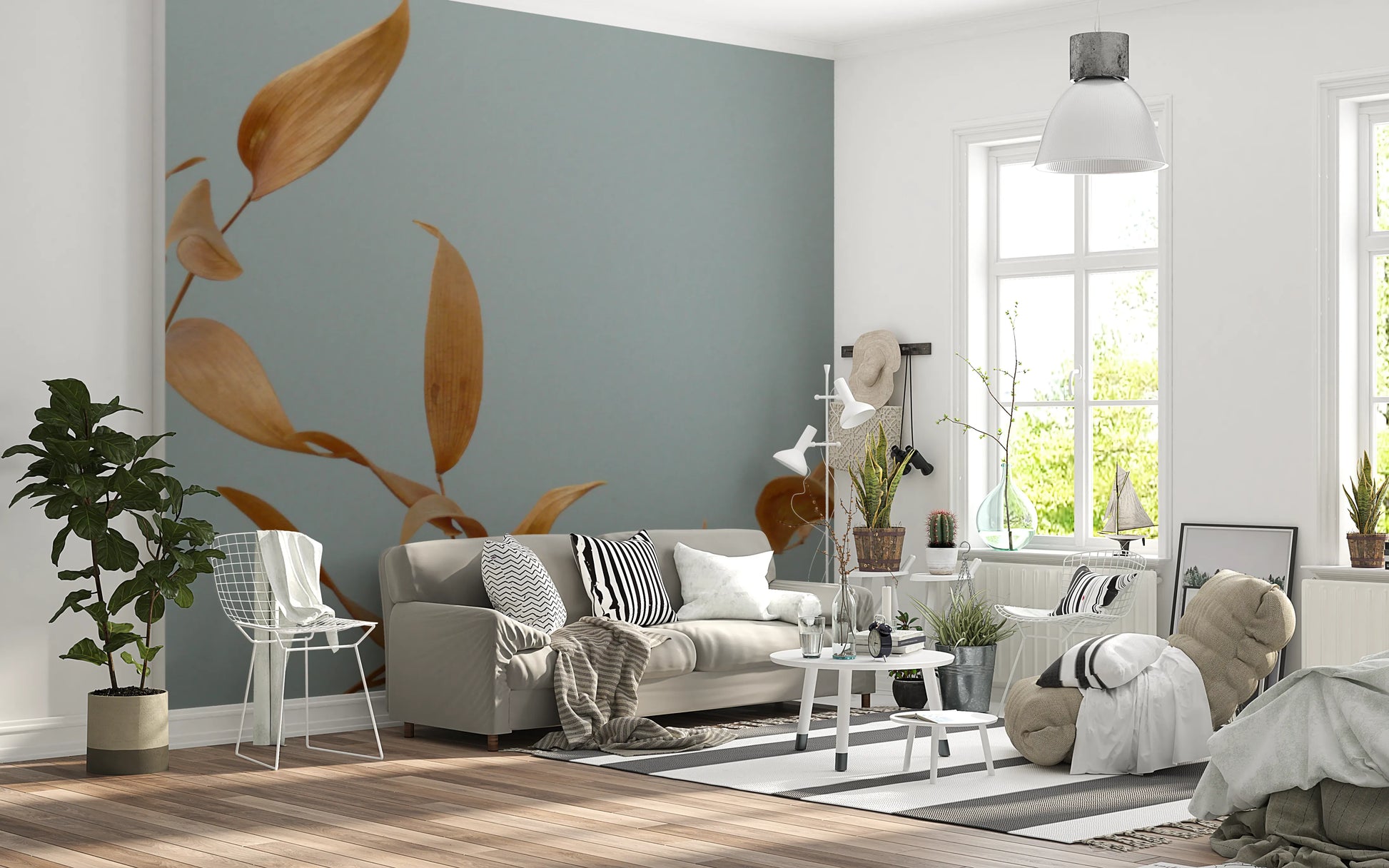 Amber Whispers Wall Mural for minimalist living spaces.