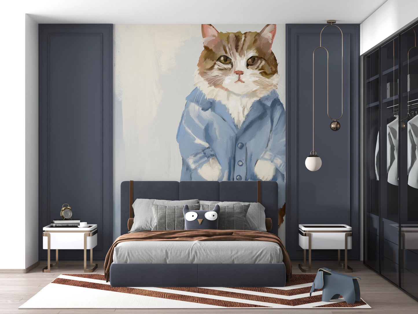Sir James Blue Jacket Cat wallpaper for feature walls.