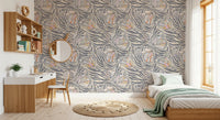 Zebra butterfly pattern in soft earthy pastel tones.