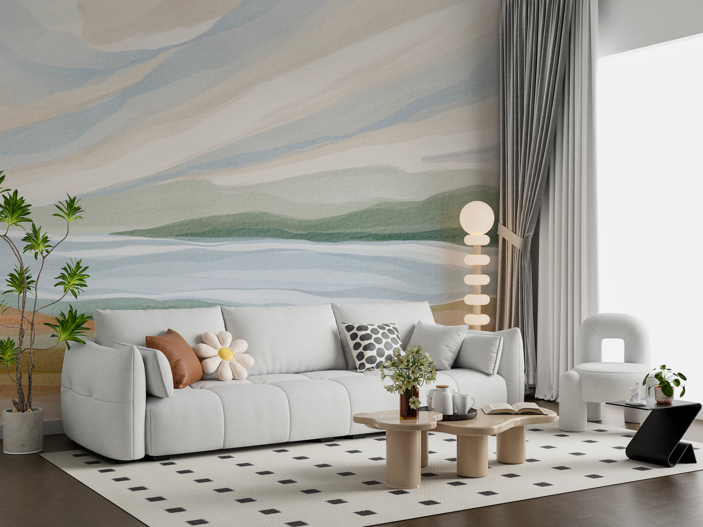 Watercolor Vista Wall Mural