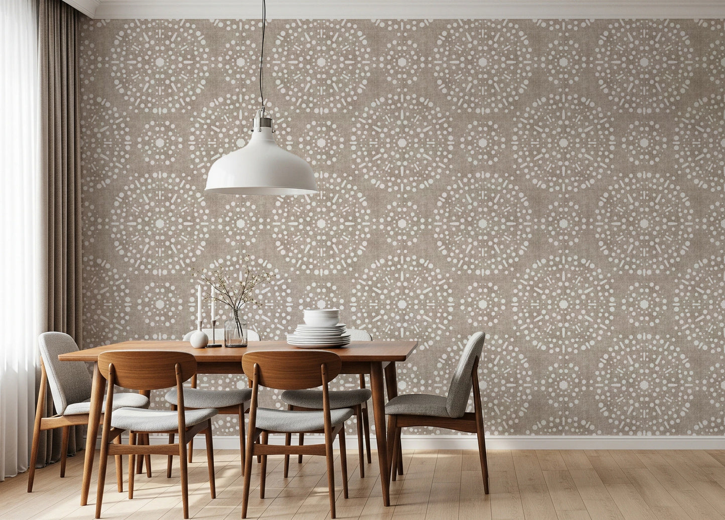 Boho Fireworks Grunge Earthy Beige Wallpaper⁠