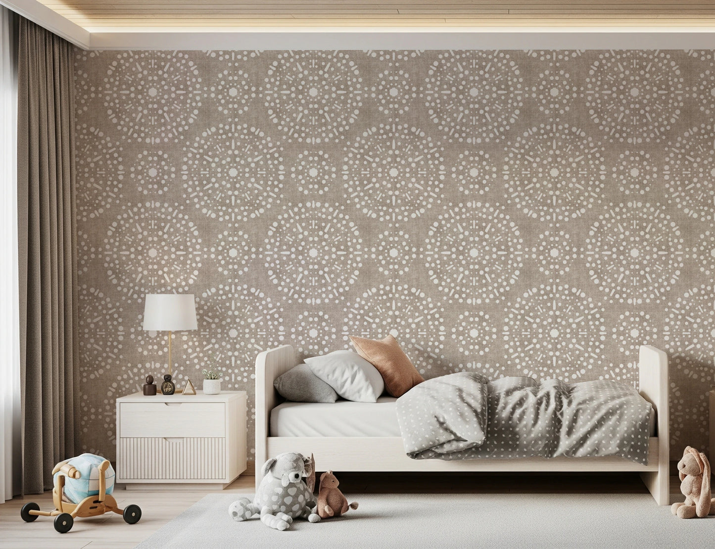 Boho Fireworks Grunge Earthy Beige Wallpaper⁠