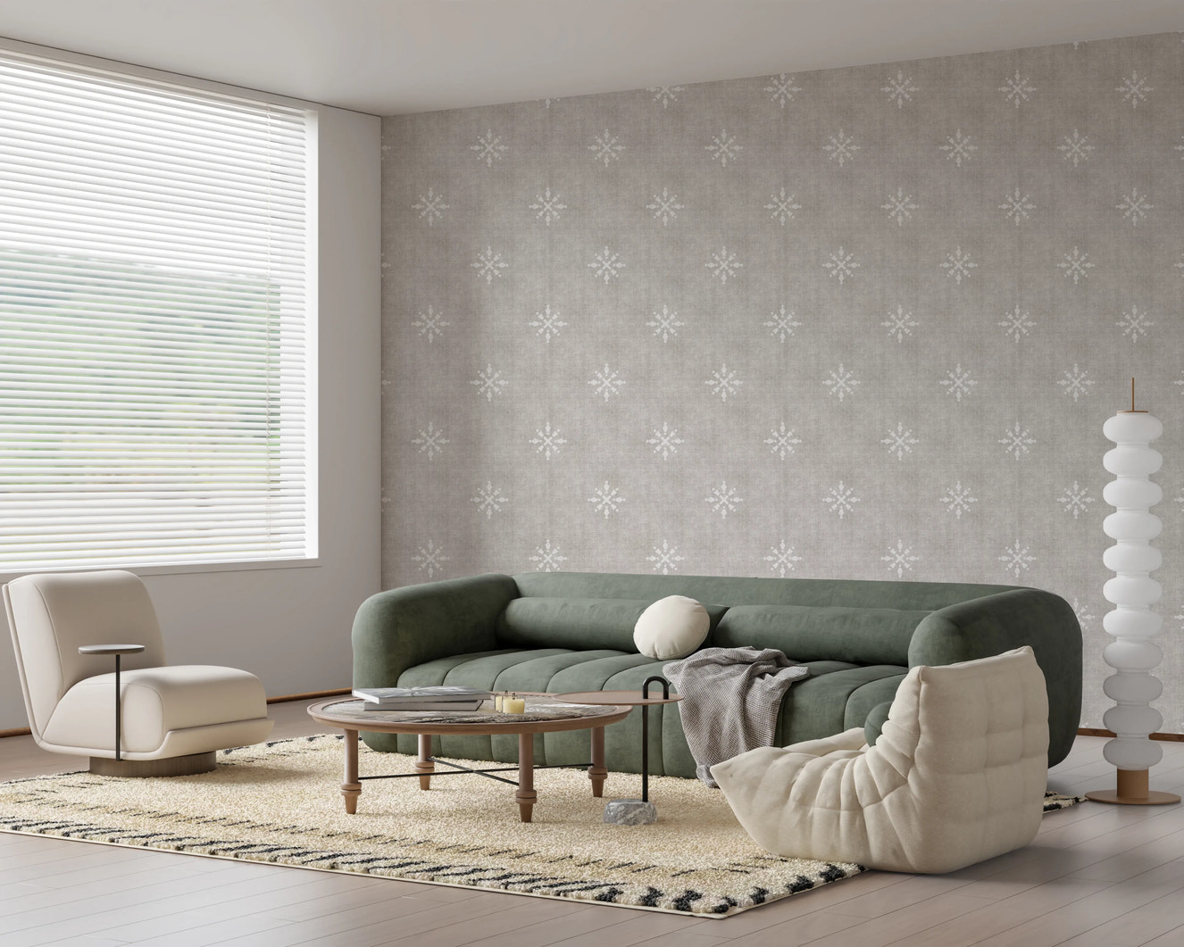 Minimalist light grey grunge pattern wallpaper.
