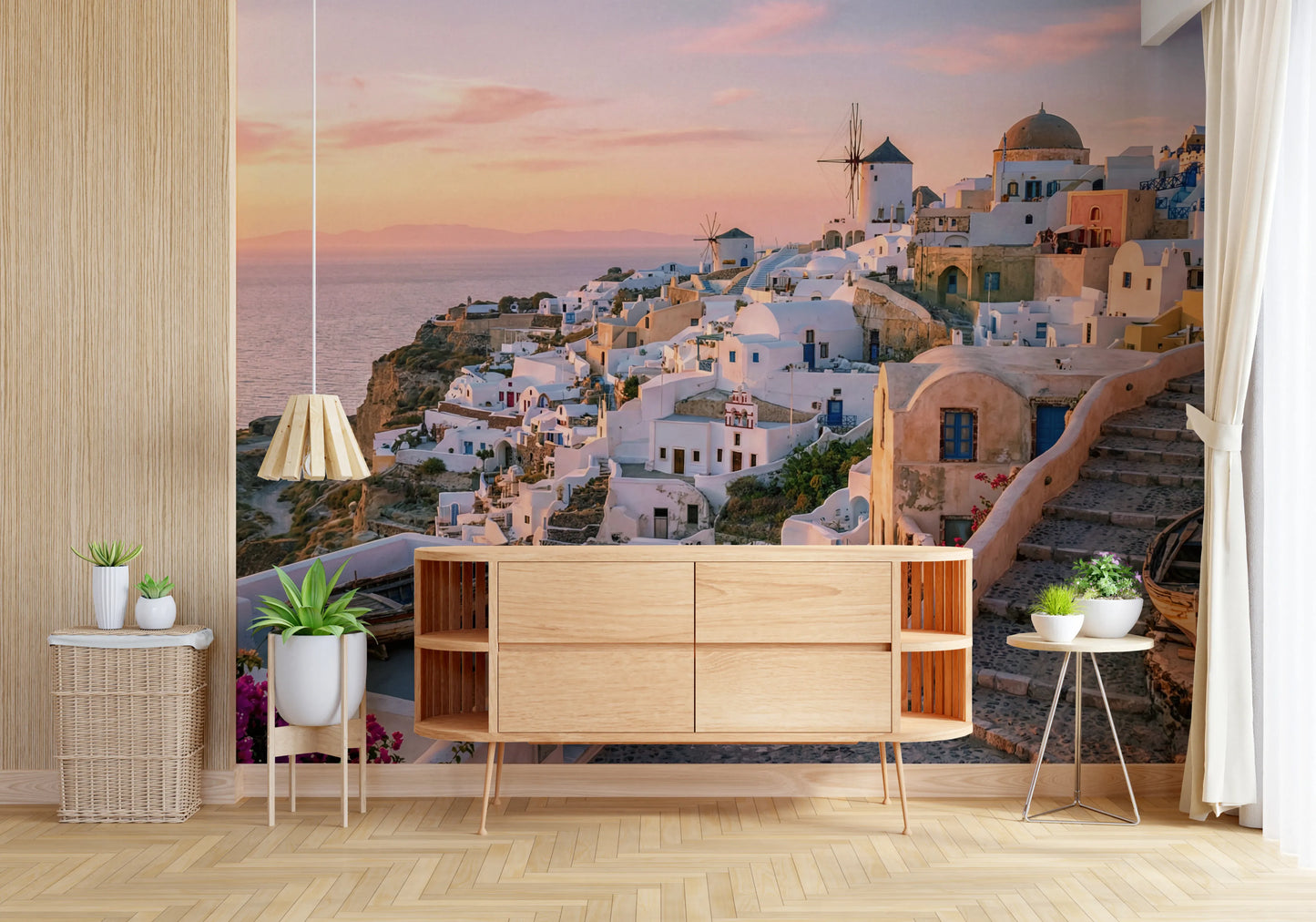 Santorini Sunset Wall Mural
