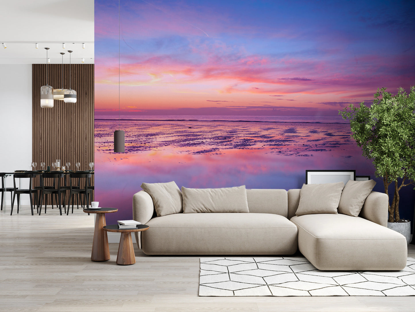 Sunrise at beach Wall Mural