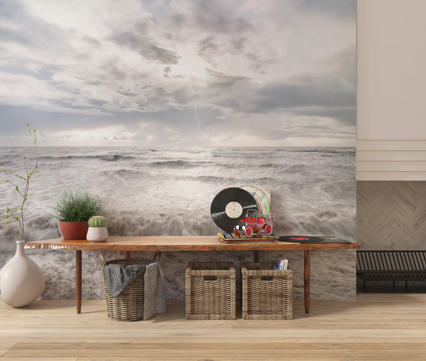 Rough Stormy Sea Wall Mural