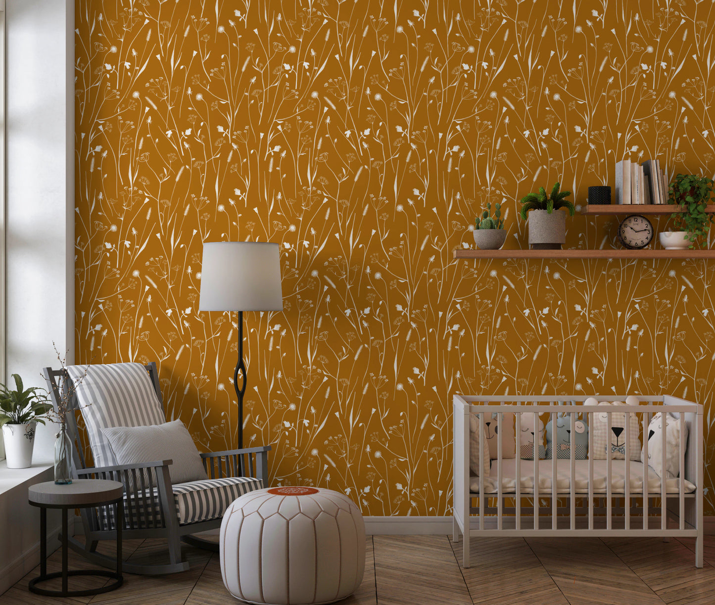 Homeland Floral Golden Wallpaper⁠