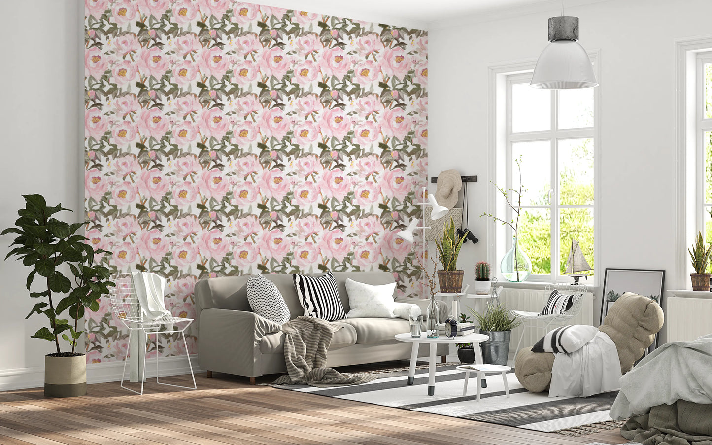 Vintage Oil Painted Pink Peonies with Soft Romantic Petals Wallpaper⁠