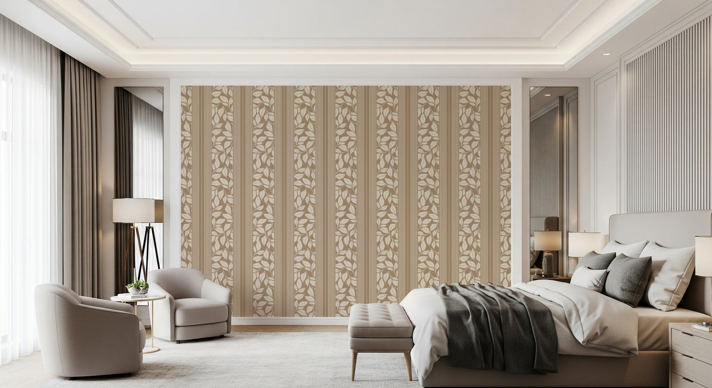 Vintage Trailing Foliage Tan Wallpaper⁠