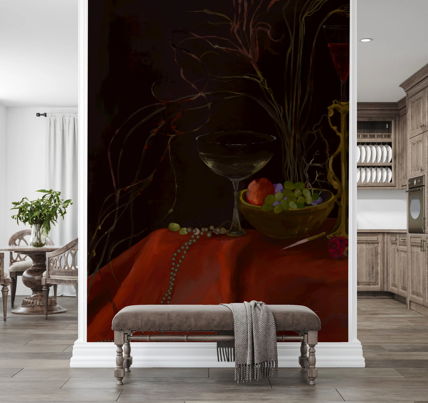 Moody Vintage Baroque Still Life Art Wall Mural